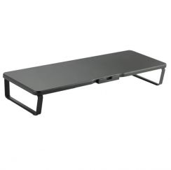 2Pcs USB Wooden Computer Table Monitor Laptop Stand Riser